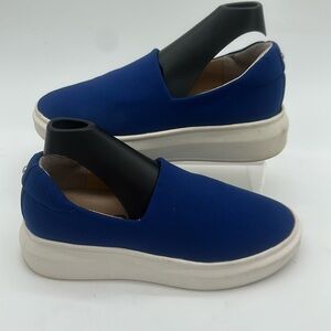 Sam Edelman Nerah Platform Sneakers Slip-On Royal Blue Stretch Women Size 7.0